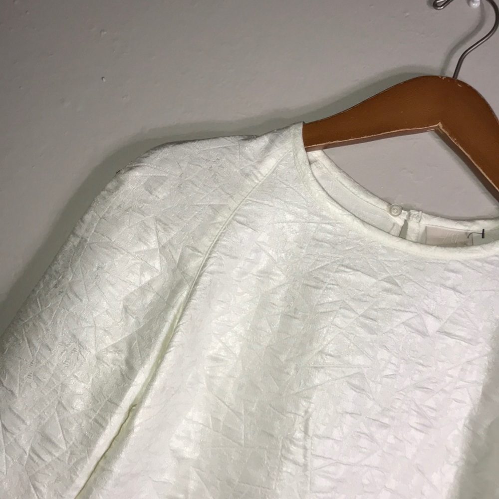 NWT H&M Pearl white Textured Top